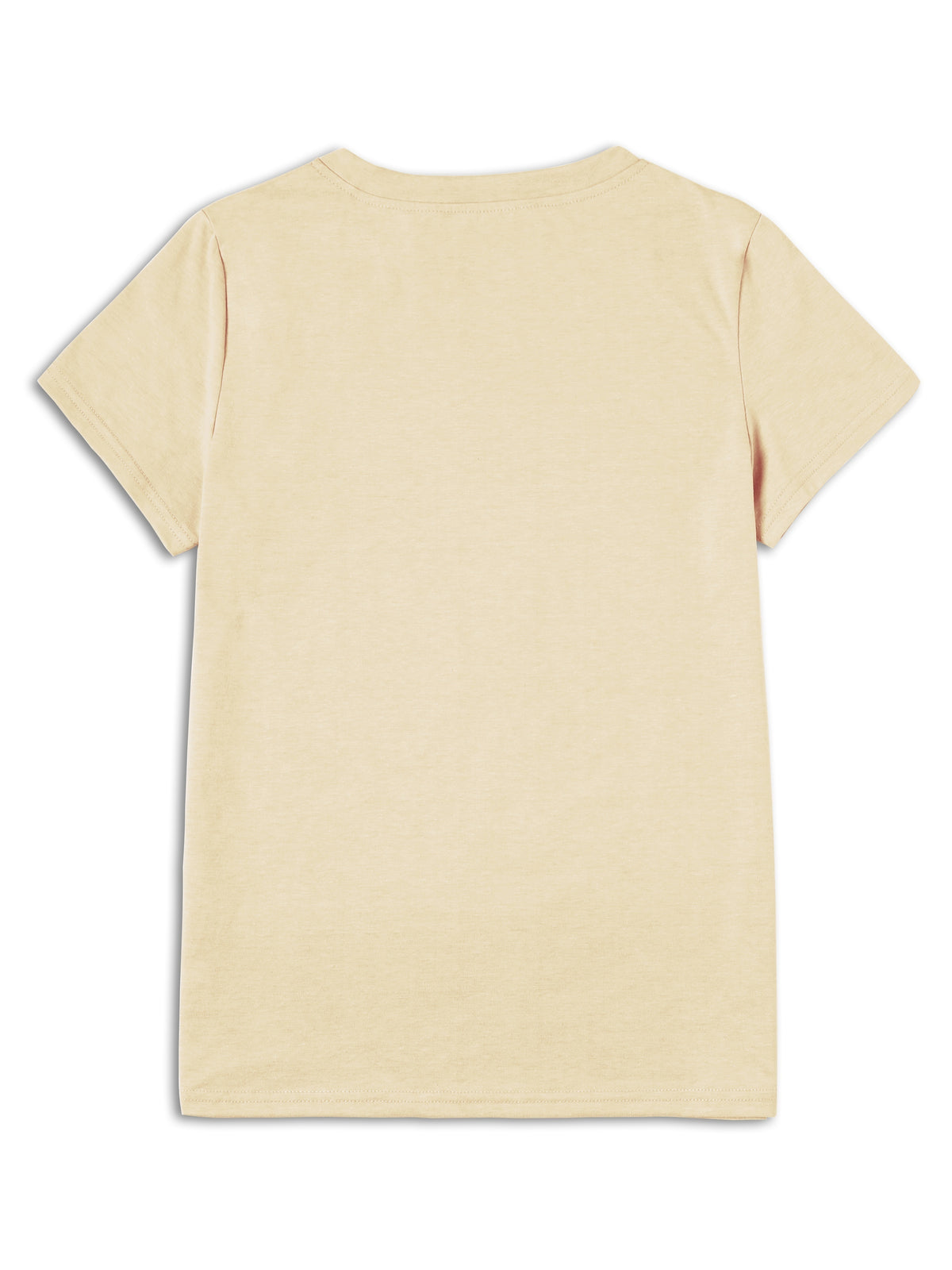 Sunflower Pattern Print - with Bow Design - Casual Round Neck, Short Sleeve, Spring/summer Fashion T-shirt - Apricot