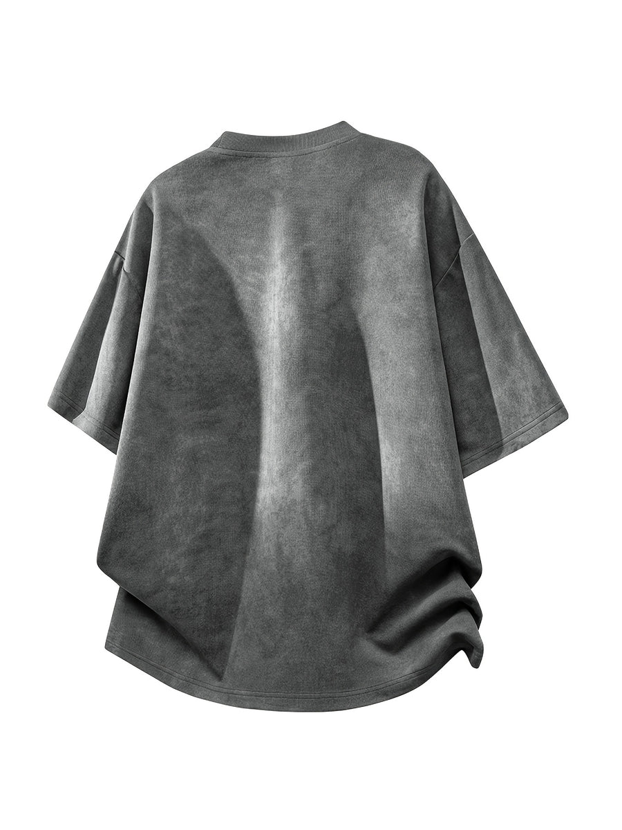 Men's Casual Style 2pcs Affordable Fashion Outdoor Sports Daily Commuting Versatile Top - Khaki+Grey