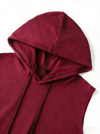 3pcs Men's Hooded Tank Tops, New Summer Style, Skin-Friendly and Breathable Fabric, Sleeveless Loose Fit for a Slimming Look, Versatile for Daily Fitness, Sports, and Streetwear, Essential for Men's Refreshing Summer Outfits - Red+gray+white