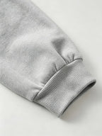 Men'S Hoodie, Casual Daily Wear, Minimalist Line Graphic Print, Pullover Sweatshirt, Streetwear Style, Autumn Winter Outdoor, Red And White Stripe Detail - Light Grey