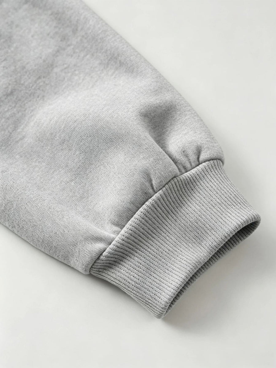 Men'S Hoodie, Casual Daily Wear, Signature Script Print, Pullover Sweatshirt, Streetwear Style, Autumn Winter Outdoor, Oversized Fit with Front Pocket - Light Grey