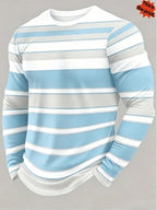 [Print Design - Not Textured] Men'S Print Pattern Long Sleeve T-Shirt, Casual Round Neck Base Layer, Novelty Long Sleeve Top, Suitable for Outdoor Camping, Fishing And Hiking, Fitness And Sports, Home Use, Christmas, Christmas Gift, Thanksgiving - Mixed colors