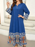 1pc Mixed Color Women'S Middle Eastern Long Tunic Dress - 1PCS Mixed Color