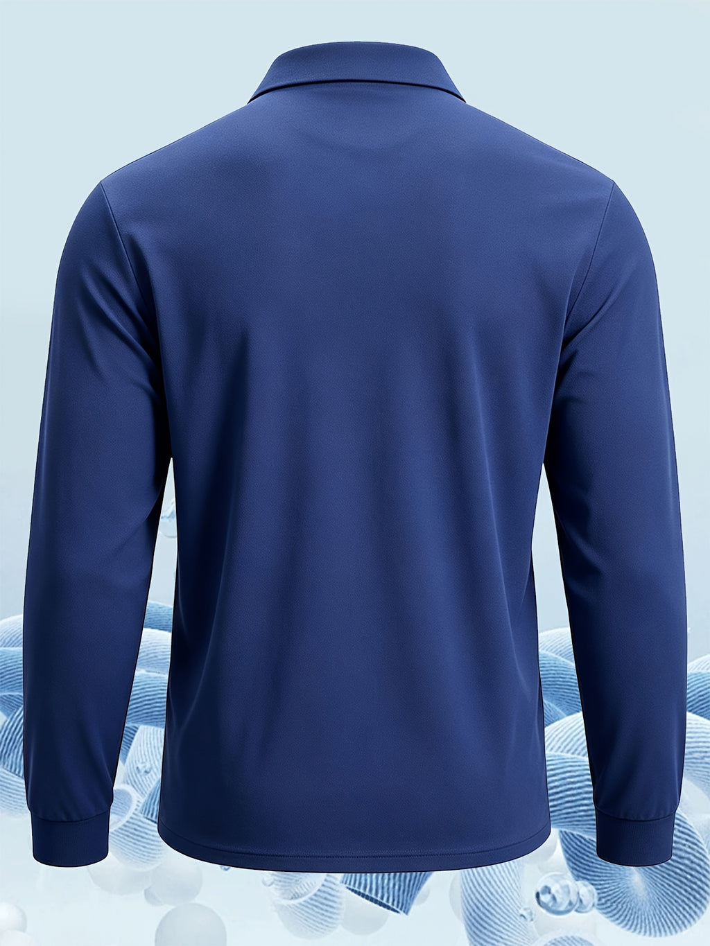 3pcs Men'S Long Sleeve Polo Shirt with Chest Pocket Design, Solid Color Quick-Dry Breathable Golf Polo Shirt, Soft And Smooth, Suitable for Spring And Autumn Wear, Lightweight Daily Commuting, Outdoor Sports, Business Basic Clothing - Black+navy+grey