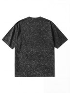 American Retro Distressed Short Sleeve T-Shirt, Men'S Trendy Cheetah Print Regular Oversize Street Casual Top - Black