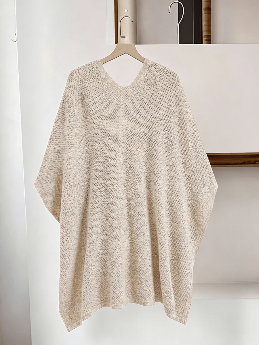 Autumn Winter New Loose Cape Cross-Body Tie Shawl Cardigan Women'S Outdoor Outerwear ASD1 - Khaki