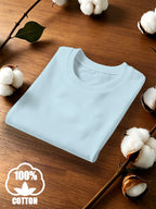 4pcs Set, Spring/Summer 4pcs Set, Solid Color Crew Neck Fashionable Simple Sweet Loose Short Sleeve T-Shirt, Summer/Spring Women's 4pcs Top Set - Light Blue*4