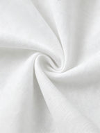 Men'S Faux Linen Long Sleeve Shirt: Lightweight Button-Up Stand Collar Solid Color Formal to Casual Style, Comfortable Breathable Pattern, Suitable for Beach, Office, Party Business, Daily Trendy Wear, Machine Washable Fashion Shirt - White