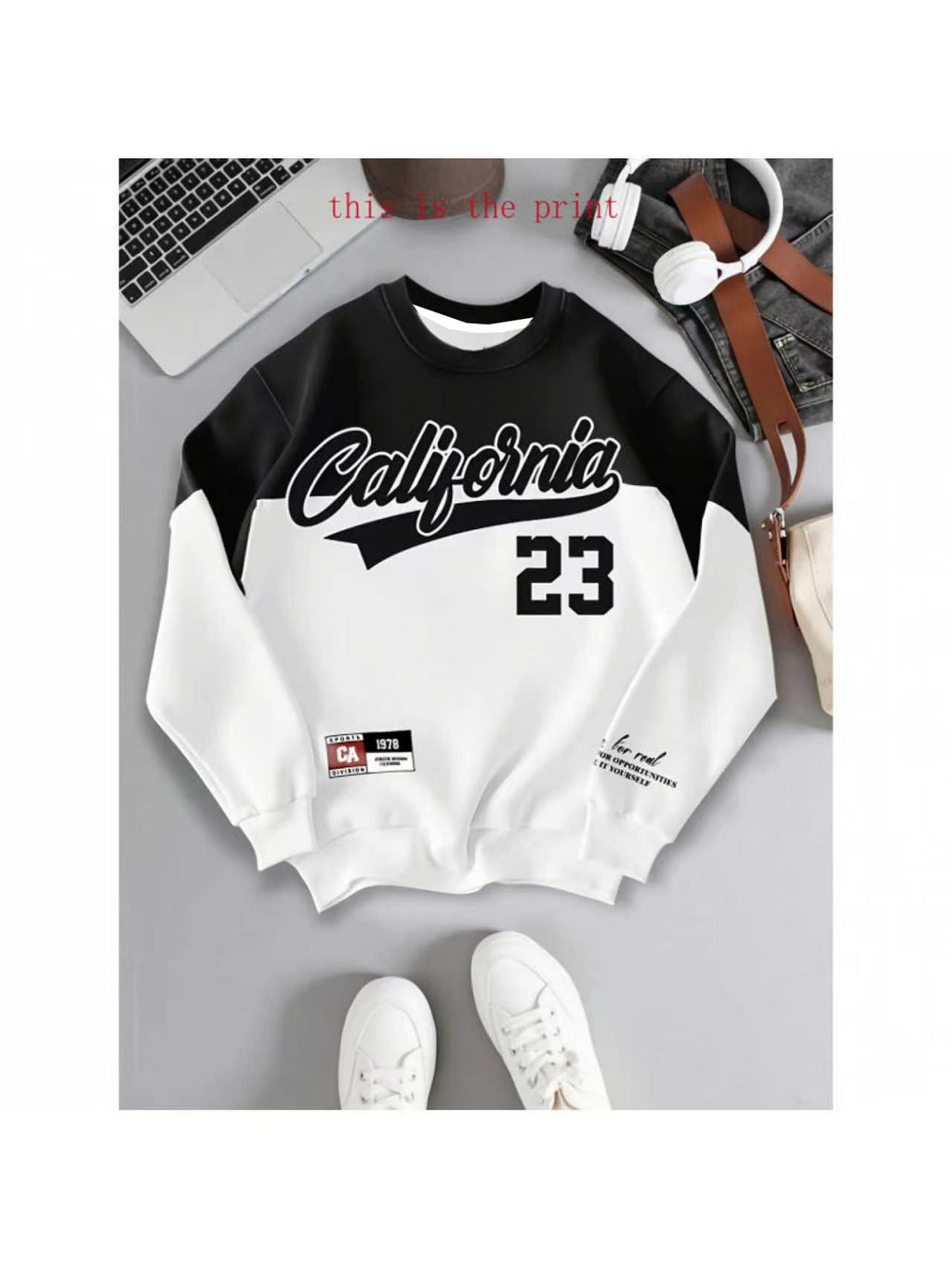 Printed Design – Not Textured, No Embroidery/Sequins, Non-Fabric. This Is a Men's Casual Printed Long-sleeve Sweatshirt - Mixed Color 1