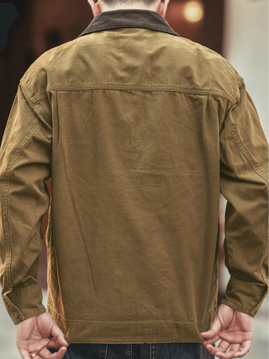 American Retro Heavyweight Cargo Jacket Outerwear Men'S Spring Autumn Washed Jacket New Outdoor Hunting Style Cool Commuter All-Match Jacket - Brown