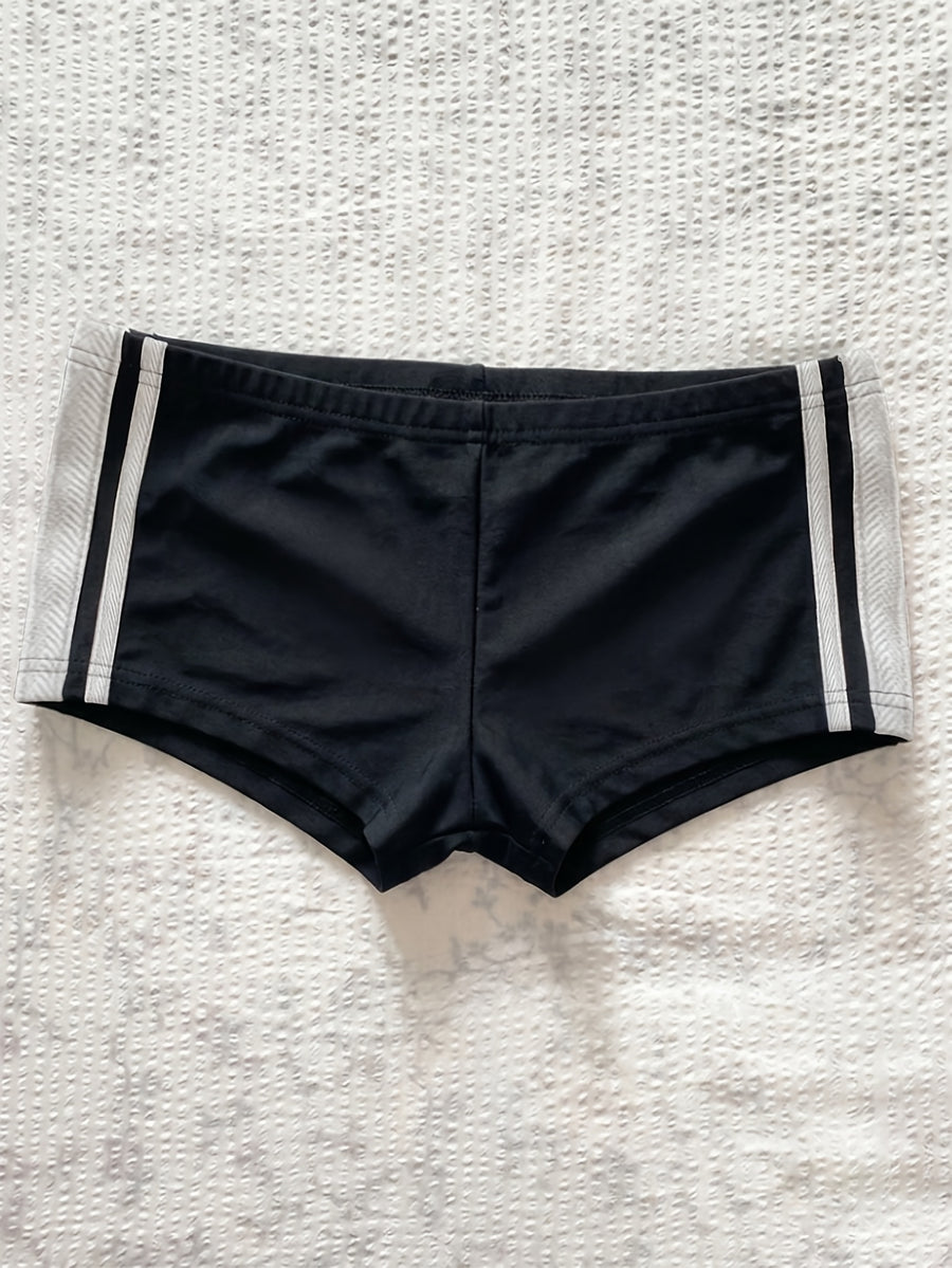 Women's Y2K High-Elastic Body-Hugging Mini Shorts - Ultra-Low Waist Solid Color Leggings Suitable for,, Dance & Casual Attire, Machine Washable Low-Rise Shorts with Non- Fabric - Black