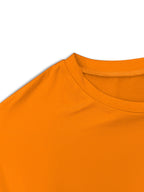Classic Casual Fitted Short Sleeve Top and Drawstring Shorts Set, Y Style, Above the Knee, Color Block Design - Orange