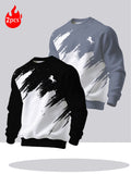 2pcs Men'S Round Neck Sweatshirt Set - Casual Print Top, Outdoor Leisure Style Round Neck Sweatshirt, Basic Versatile Style with Print - Mixed colors