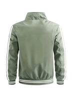 Men'S New Casual Sports Jacket, Outdoor Breathable Running Coat, Casual Zipper Stand-Up Collar Jacket Trench Coat, Suitable for Outdoor Hiking Fitness Activities, Multi-Color Available - Light Green