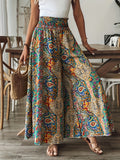 Women's Paisley Print High-Waist Wide-Leg Holiday Straight-Leg Pants - Mixed colors