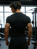 1pc Men's Classic Casual T-Shirt, Men's Crew Neck Short Sleeve Sport T-Shirt, Skin-Friendly and Breathable, Quick-Drying Fabric, Suitable for Fitness, Sports, Training, Cycling, Jogging, and Other Scenarios, Easy to Wash, Ideal for Daily Casual Wear - Black