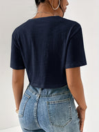 Women'S Fashion Short Sleeve T-Shirt - Blue