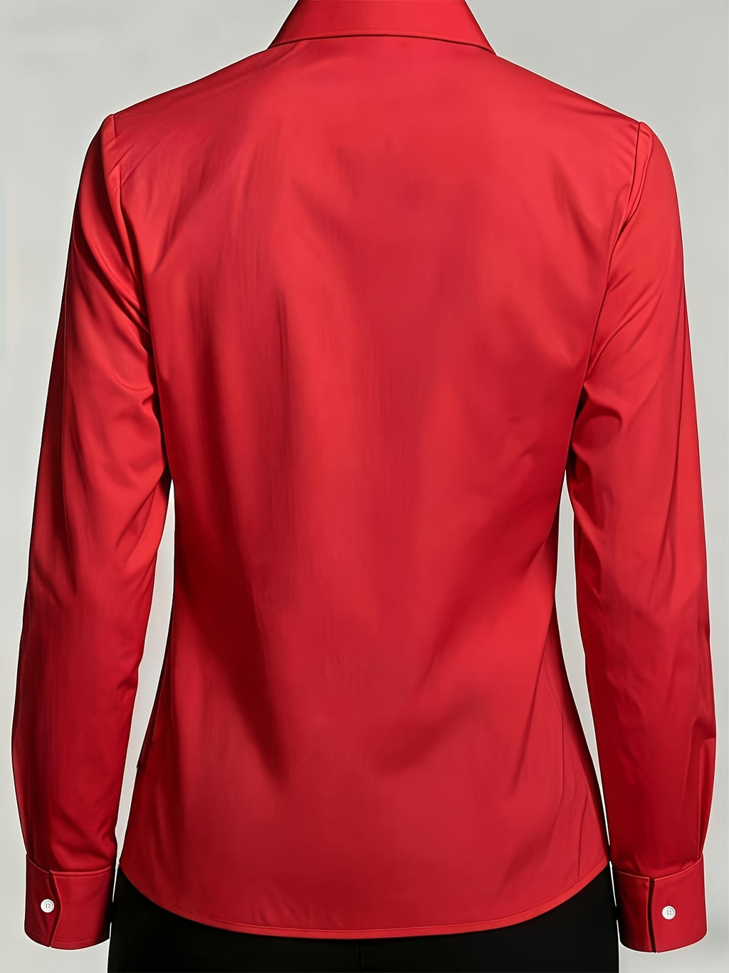 Small Floral Print, Exquisite and Elegant Versatile Top for Daily Office Wear, French-style Gentle and Soft Long-sleeve Women's Blouse for Commuting - Burgundy