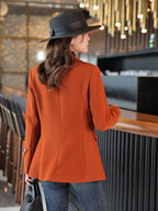 Chic High-End Women'S Clothing Women'S Clothing Autumn Winter Formal Top Women'S Fashion Temperament Style Spring Autumn Work Leisure - Orange red