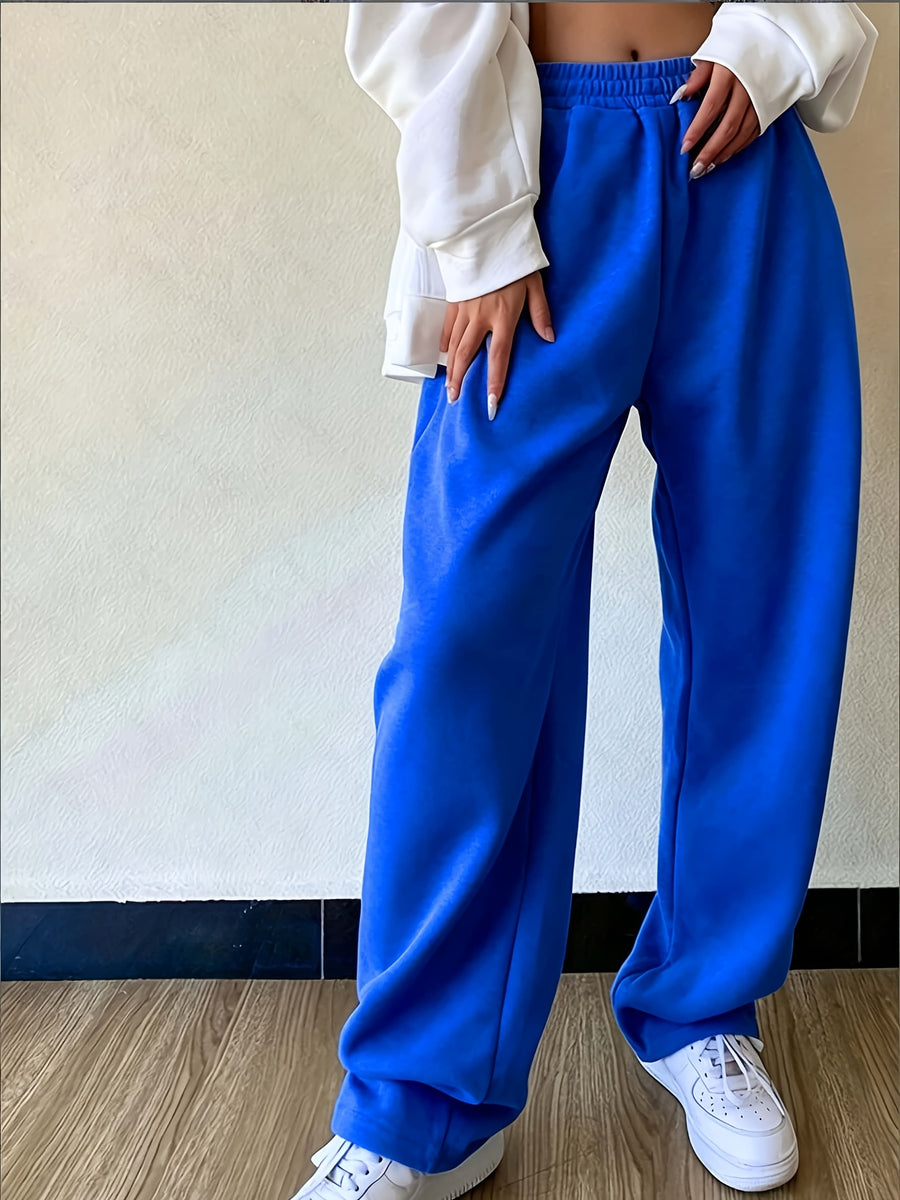 Autumn And Winter Beauty European And American Fashion Casual Trousers - Multicolor-Blue