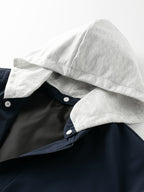 Men'S Hooded Jacket, Stretch Cuffs And Hem, American Retro Casual Commuter All-Match Style, Easy Design, Wear-Resistant Woven Fabric, Smooth Zipper Closure - 5661 - Dark Blue