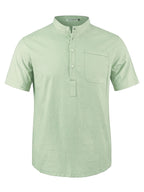 Men's Casual Shirt, Summer Short Sleeve, Lightweight and Breathable, Simple and Stylish, Versatile Casual Shirt - Green