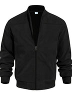 Whale Crossing OBM Early Autumn New Outdoor Men's Stand Collar Zipper Jacket - Black