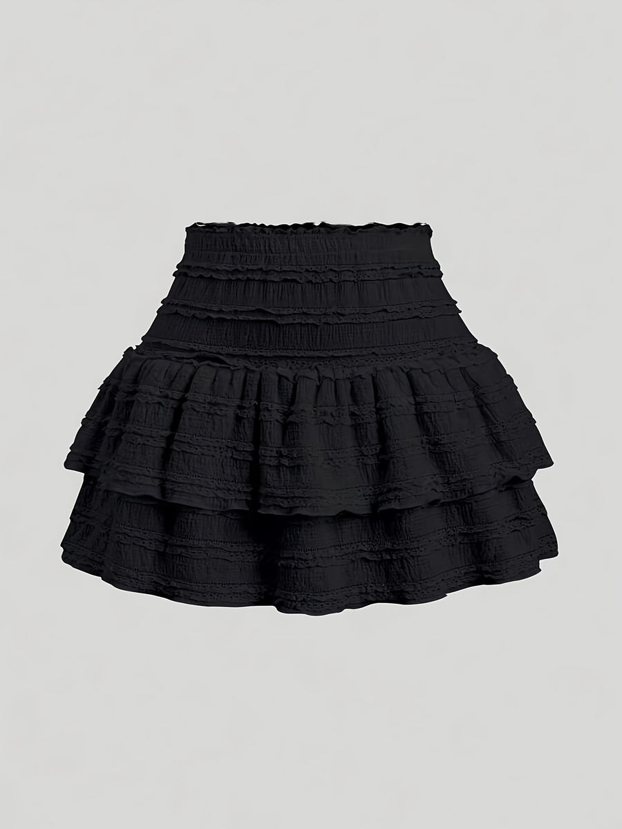 BK012107 White Skirt Lace - Black