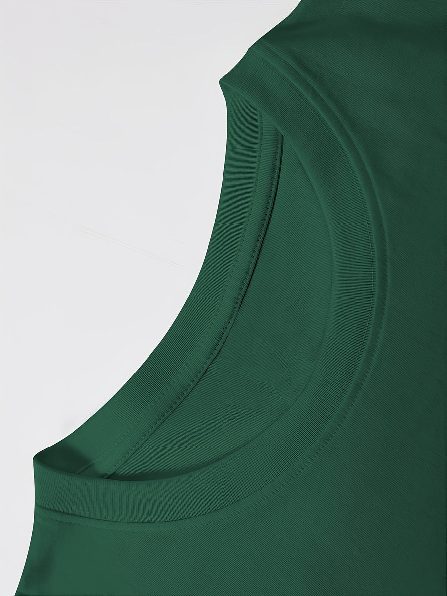 100% Men'S T-Shirt, Multi-Colors Available, Men'S Manta Ray Pattern T-Shirt, Front And Back Print T-Shirt, Summer Casual Round Neck Short Sleeve T-Shirt - Dark Green