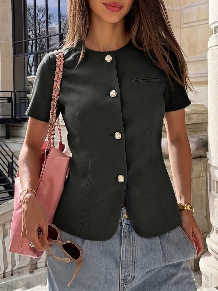 Women's Fashionable and Elegant Commuter Shirt - Black
