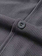 Men'S Spring Autumn New Waffle Check Blazer Collar Cardigan Single Button Double Pocket Business Casual All-Match Long Sleeve Jacket, Knit Soft Comfortable Fashion Solid Color Outerwear Suitable for Daily Outings, Dates, Holidays, And Travel - Gray (upgrade)
