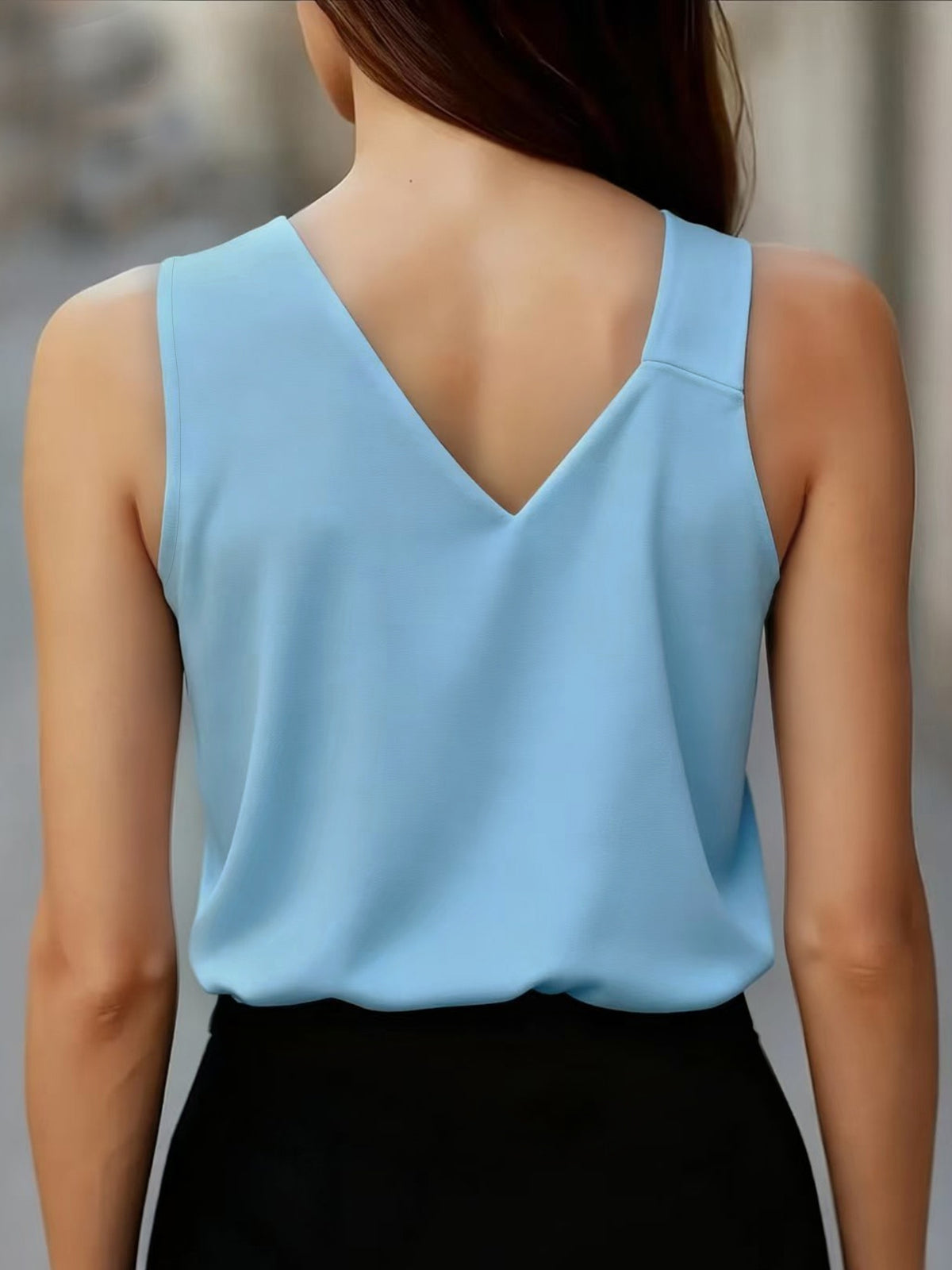 Women'S Irregular Strap Cami Top - Sky Blue