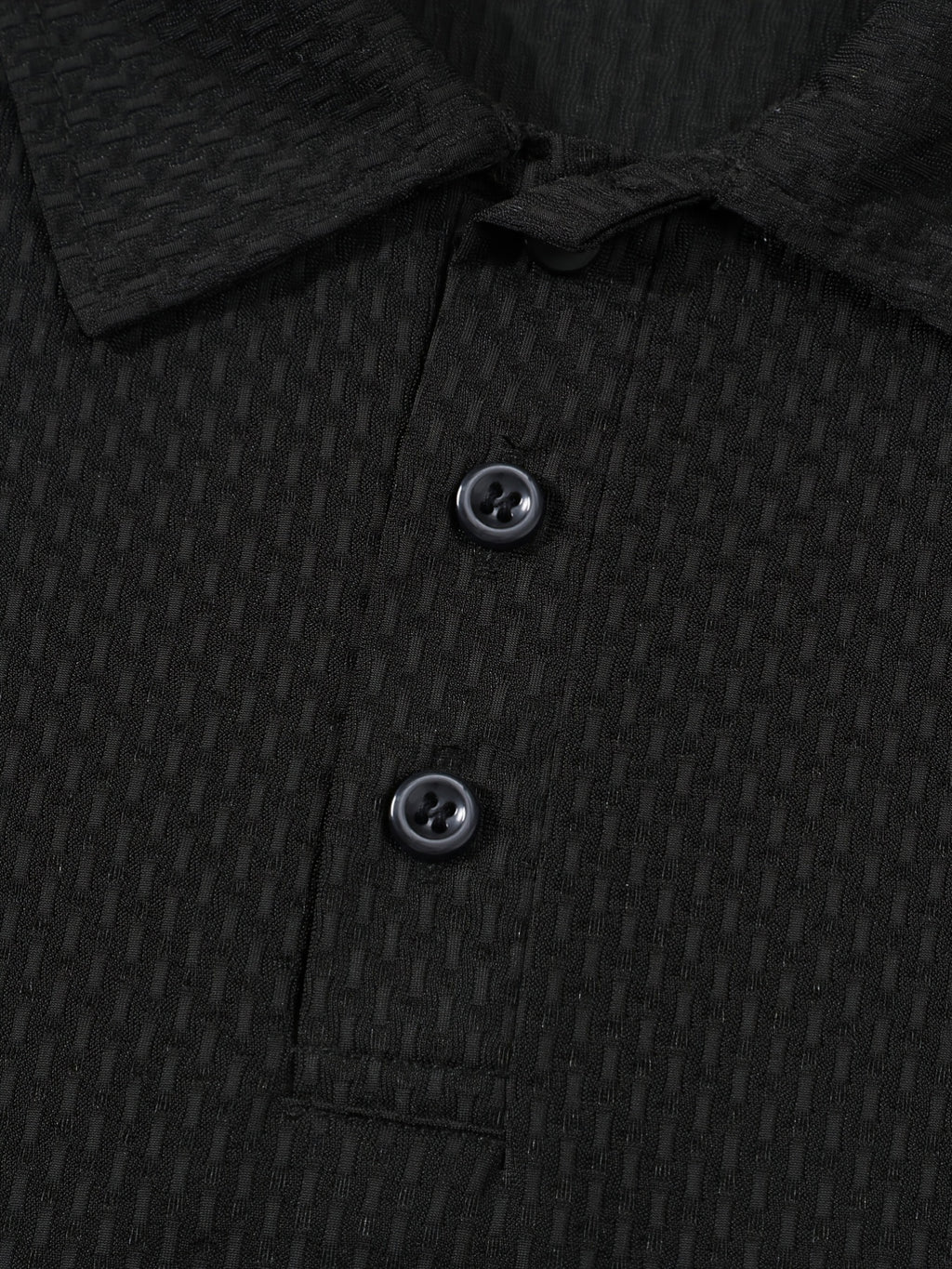 Summer Shirt, Breathable Daily Wear Quick- Fabric Business Casual Short Sleeve with Collar and Button Details, Comfortable and Breathable Micro-Texture Shirt for Casual Attire - Black