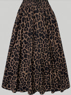 Leopard Print Skirt - Dark Brown