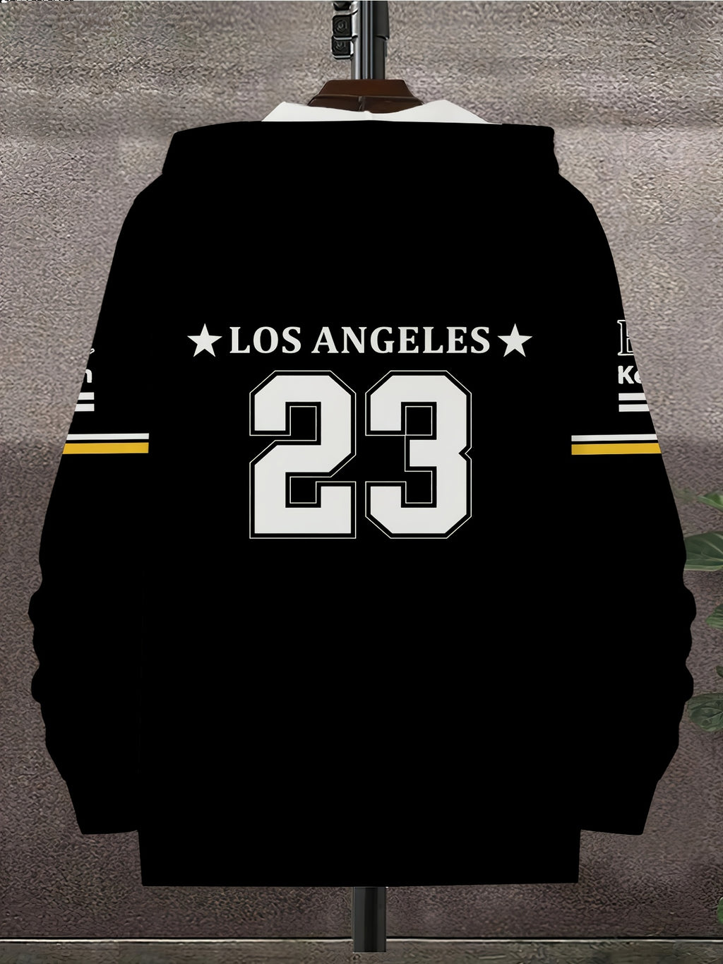 Men's Trendy Basketball Sports Printed Zip-Up Hoodie Los Angeles Number 23 Letter Pattern Fashion Casual Versatile Top Spring Autumn New Youth Handsome Outerwear, - Mixed colors