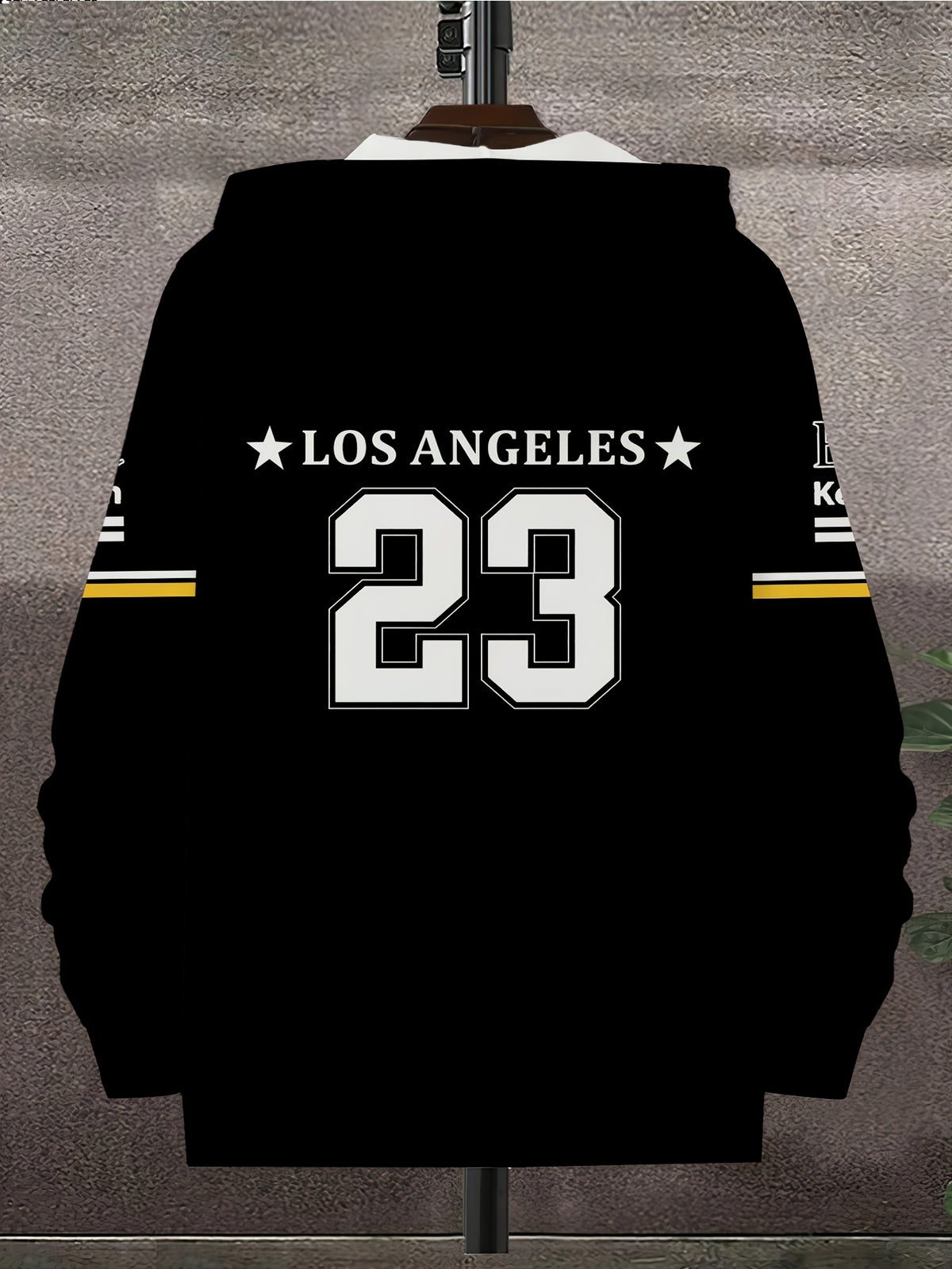 Men's Trendy Basketball Sports Printed Zip-Up Hoodie Los Angeles Number 23 Letter Pattern Fashion Casual Versatile Top Spring Autumn New Youth Handsome Outerwear, - Mixed colors