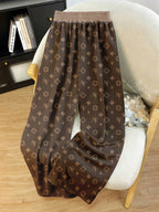 Autumn Women's Minimalist Printed Casual Pants ZLLZ - Coffee Color