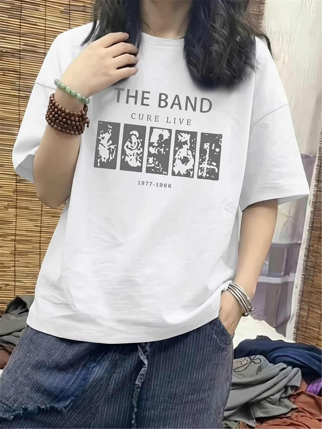 Retro Fashion Short Sleeve T-Shirt Women'S Summer Short Sleeve T-Shirt Pure Short Sleeve T-Shirt Top Design Sense Unique Loose Top Base Layer #3333 - White