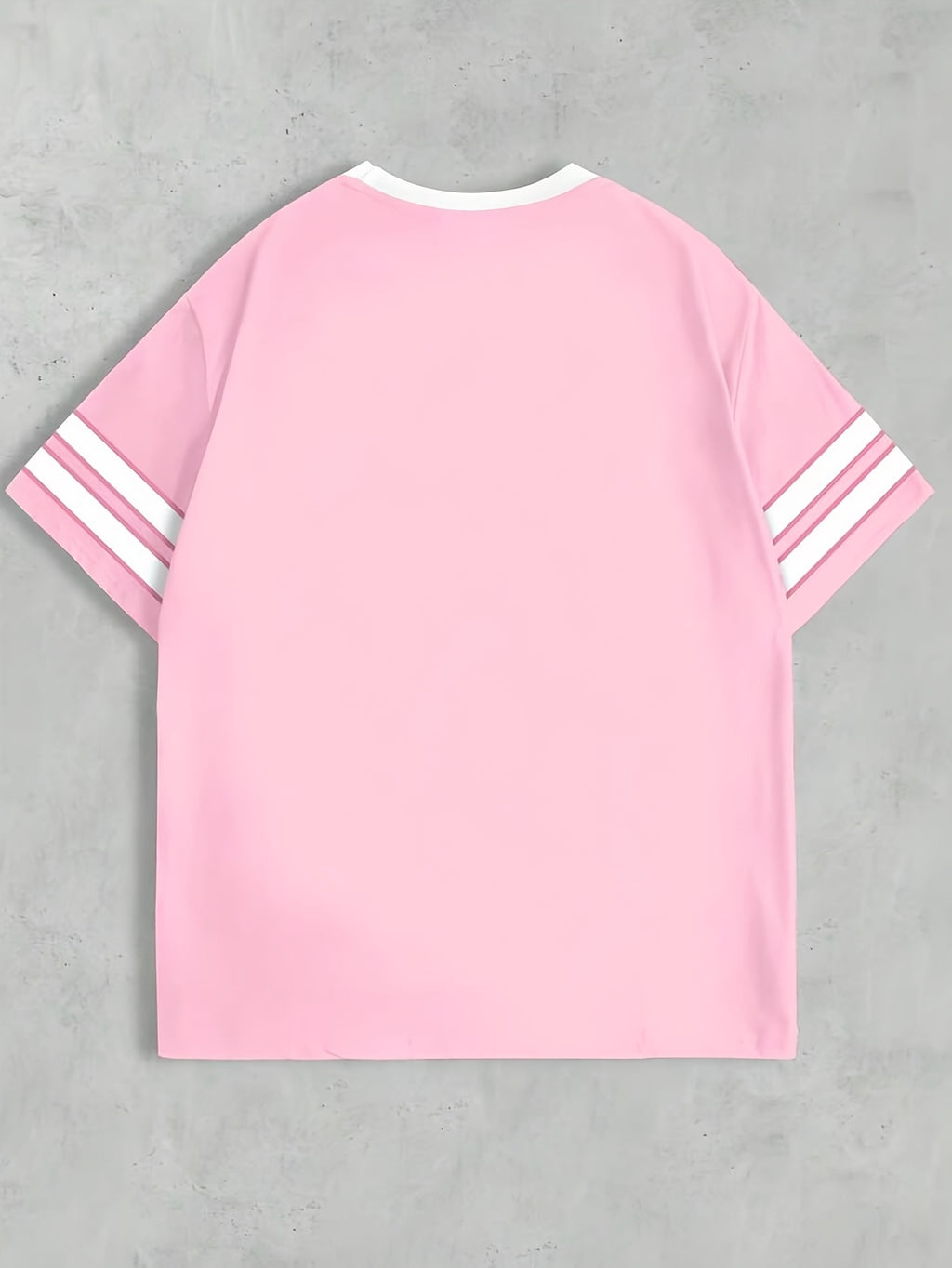 Plus Size - Plus Size - Women'S Round Neck Printed T-Shirt - Round Neck Casual Top - Lightweight T-Shirt, Suitable for All Seasons - Pink Color