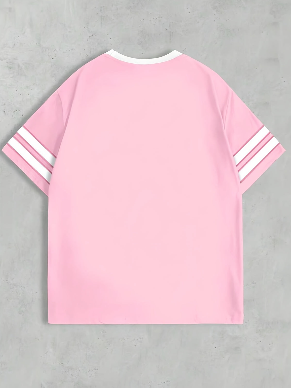 Plus Size - Plus Size - Women'S Round Neck Printed Jersey T-Shirt - Round Neck Casual Top - Lightweight Jersey T-Shirt Suitable for All Seasons - Pink Color