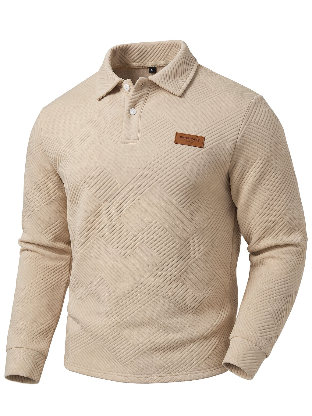 Pring/Autumn New Men's POIO Shirt Fashionable And Atmospheric Casual Knit Jacquard T-Shirt Men's Clothing - Apricot