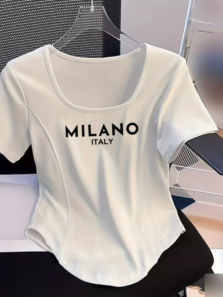 Casual Short-sleeved Slim-fit T-shirt - White