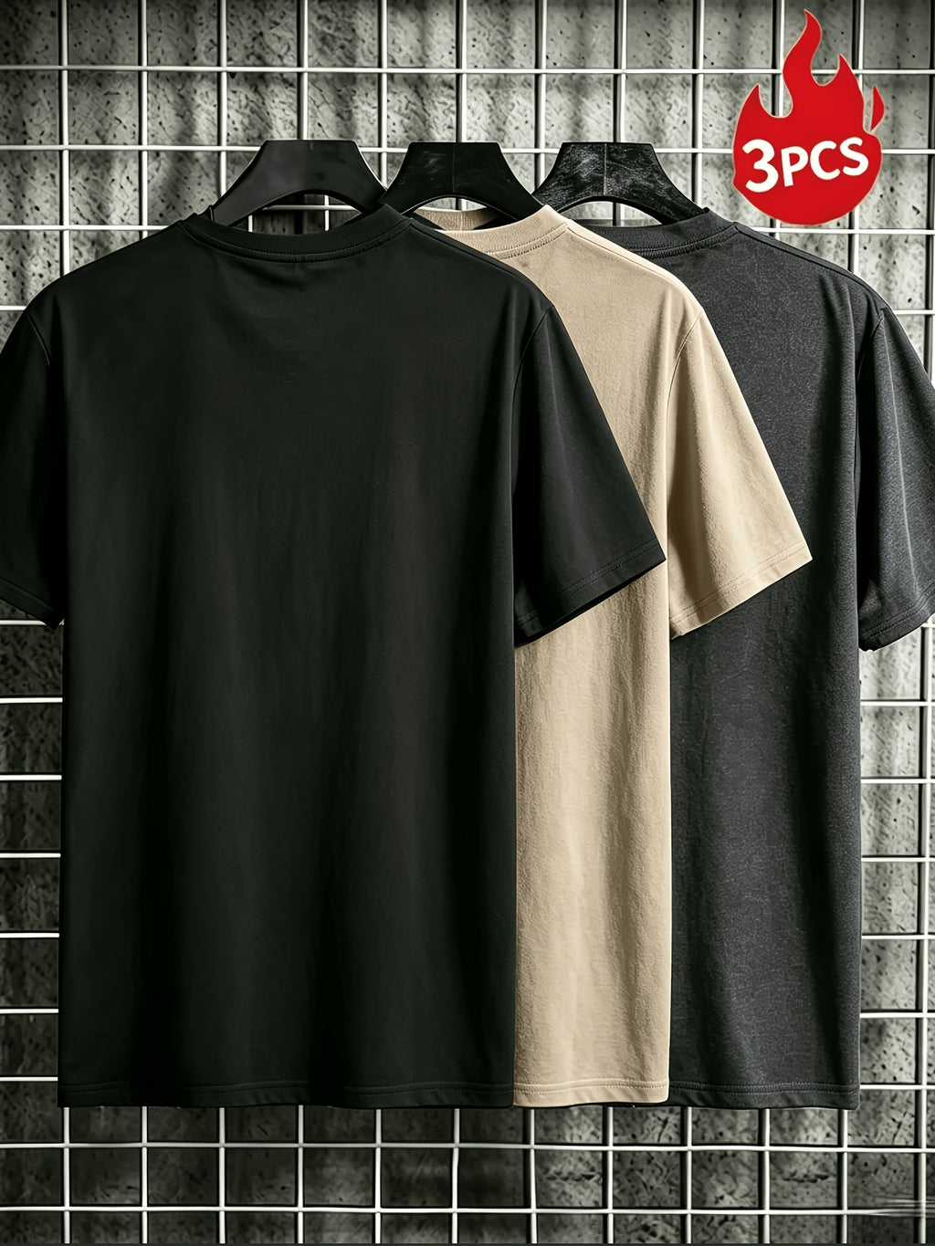 Men'S Solid Crew Neck Short Sleeve T-Shirts, 3pcs Basic Plain Tees, Casual Loose Fit Soft Breathable Daily Tops, Gift for Family Friends - Mixed colors