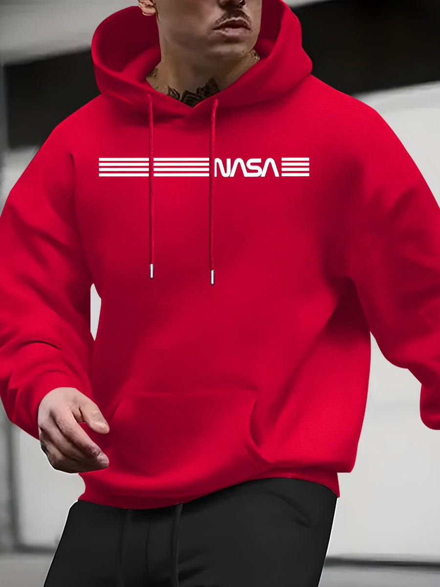 New Arrival: Men'S Hooded Sweatshirt with Geometric Print And Wrinkle-Resistant Fabric - Perfect for Casual Outings And Active Days! - Red 1
