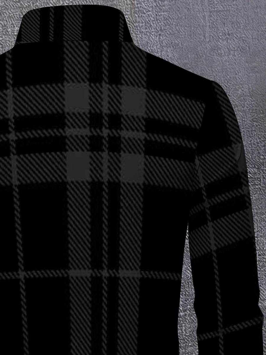 Men's Autumn Plaid Shirt Single-Breasted Button-Up Collar - Classic Plaid Suitable for Business Casual, Office Commuting & Daily Wear, Machine Washable Comfortable Fit Shirt for Spring/Autumn Wardrobe - Mixed colors