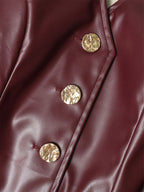 Casual Women'S Vest, Wine Red Vest with Metal Decorative Buckle, Unlined, Halter Top Vest, Women'S Navel Bare Vest, Y2K - Burgundy