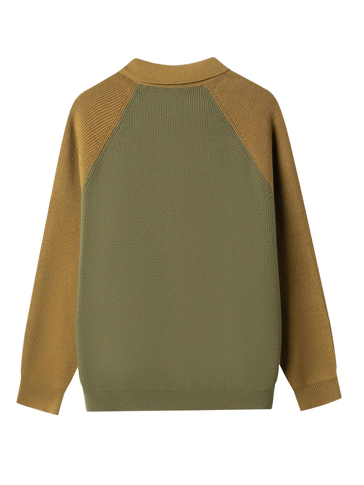New Spring And Autumn Men'S Knitted Cardigan with a Large Lapel And Buttons, Featuring Trendy Color-Blocking Design, Comfortable And Warm Men'S Sweater Jacket A523 - Khaki