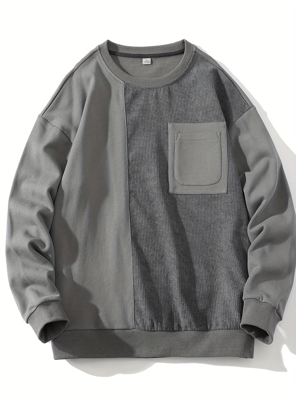 Shulei Water OBM Spring New Men'S Fashion Sweatshirt Round Neck Men'S Pullover Men'S Clothing Men'S Casual Athletic Wear - Dark Gray