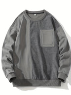 Shulei Water OBM Spring New Men'S Fashion Sweatshirt Round Neck Men'S Pullover Men'S Clothing Men'S Casual Athletic Wear - Dark Gray