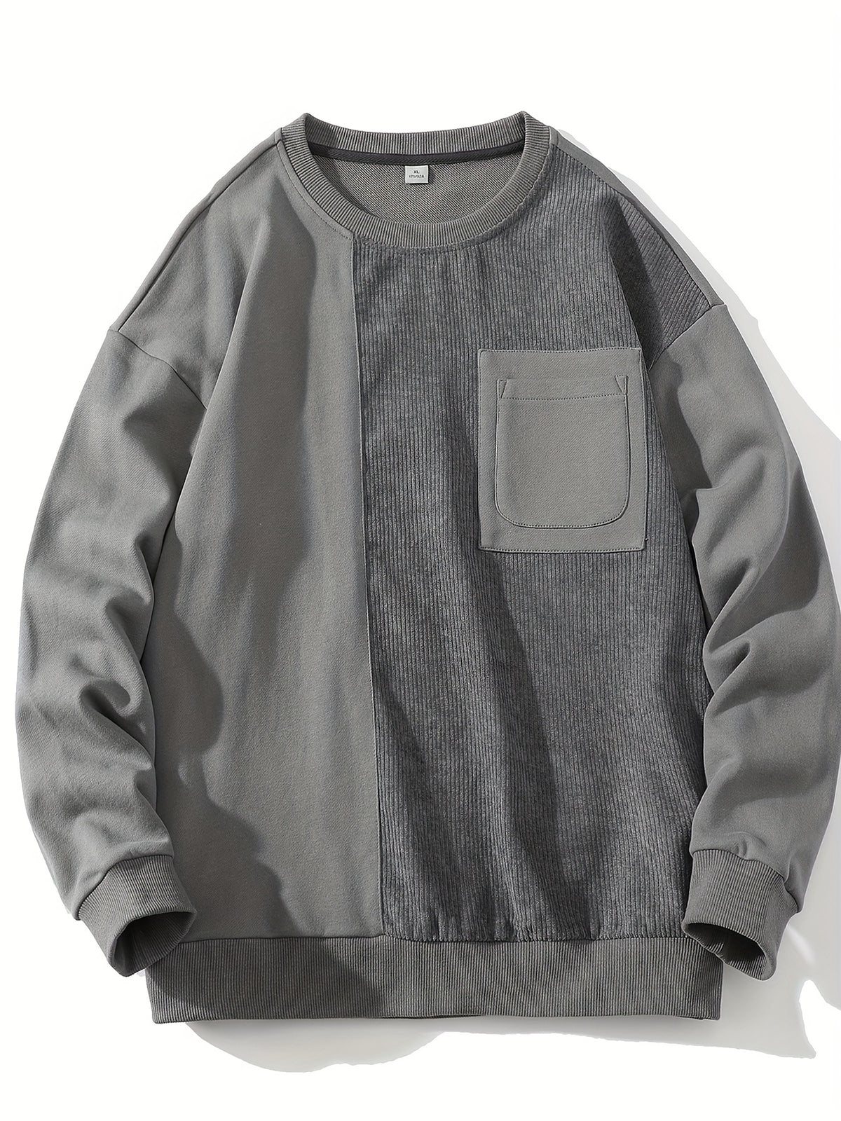 Shulei Water OBM Spring New Men'S Fashion Sweatshirt Round Neck Men'S Pullover Men'S Clothing Men'S Casual Athletic Wear - Dark Gray